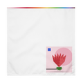 Cloth napkin printed with the Strawberry Fan garnish