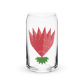 Can-shaped glass printed with the Strawberry Fan garnish