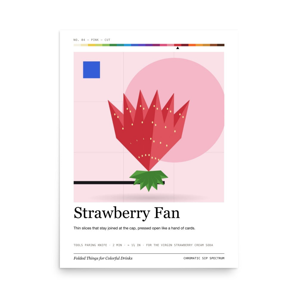 Printful mockup: Strawberry Fan · Large poster