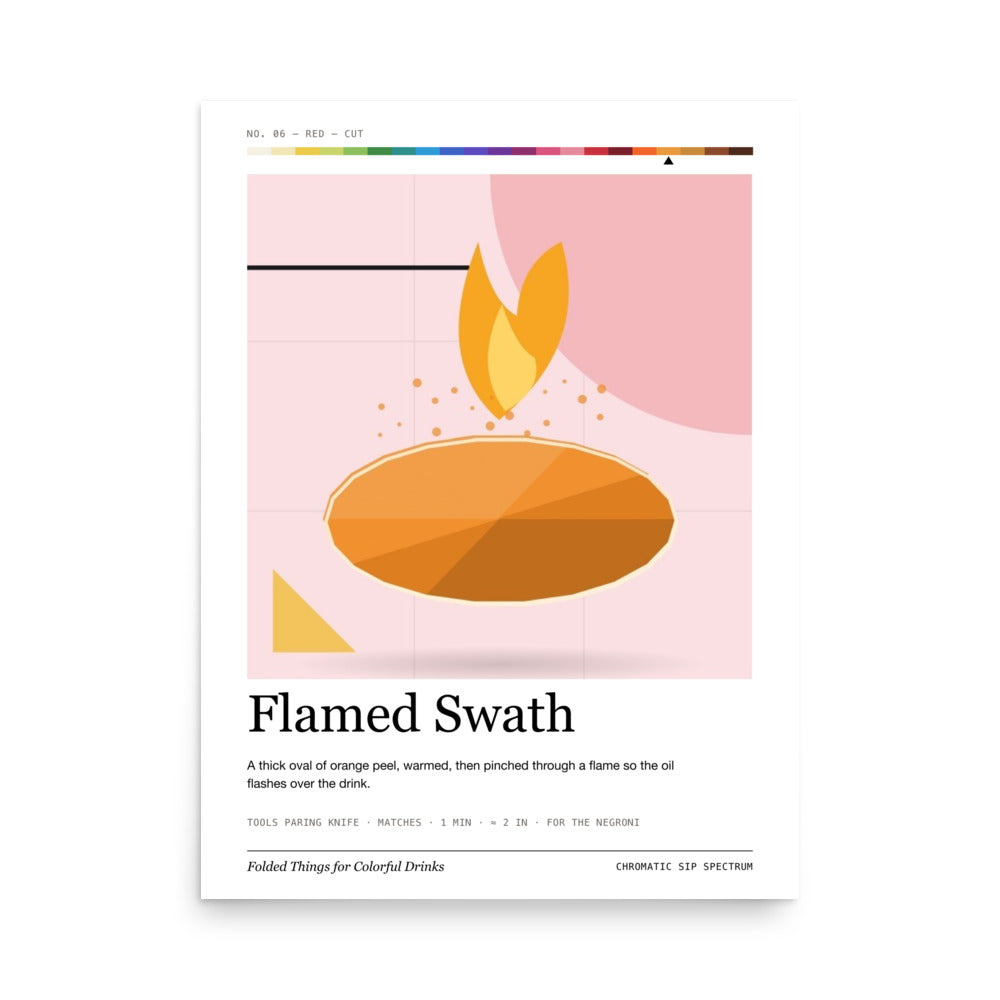 Printful mockup: Flamed Swath · Large poster