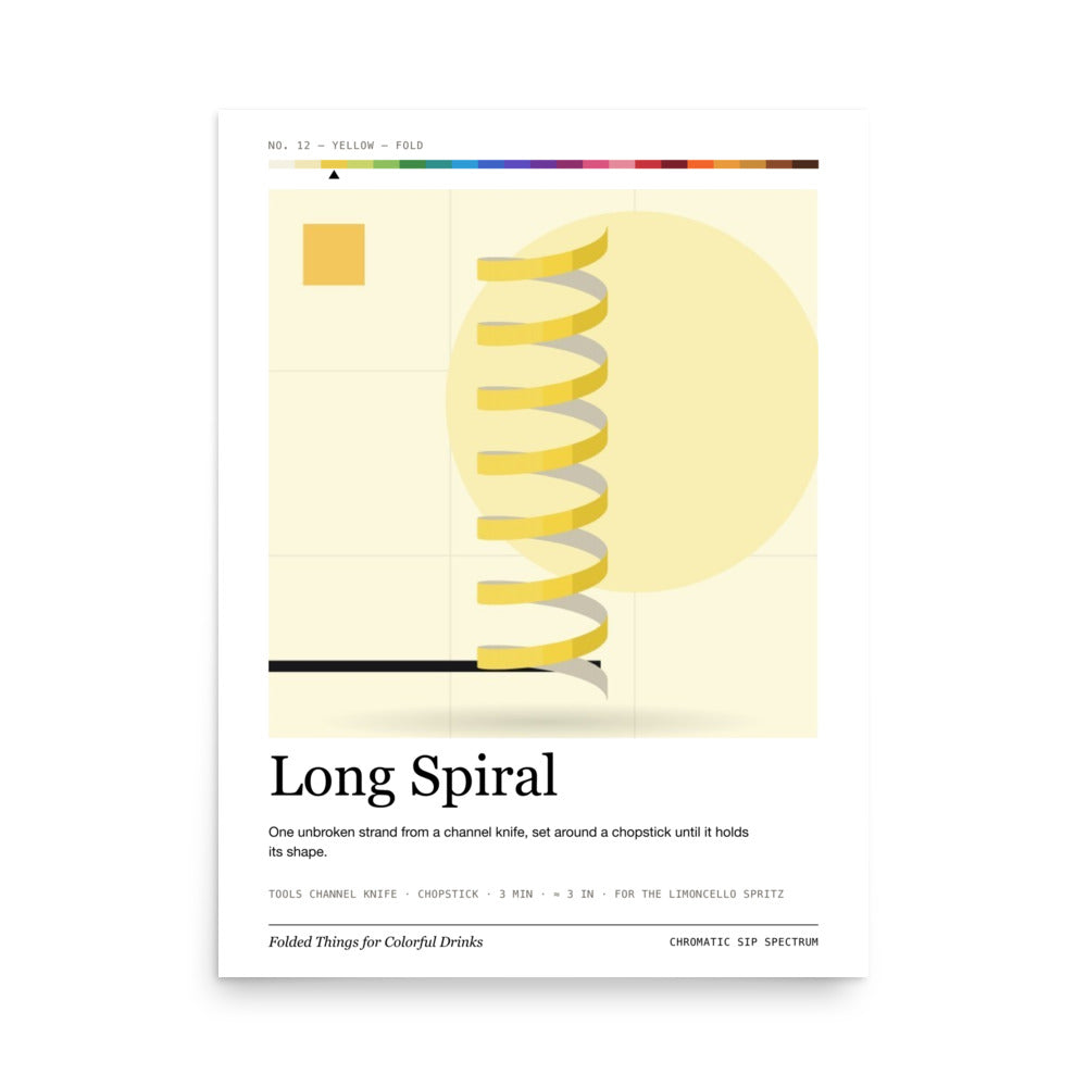 Printful mockup: Long Spiral · Large poster