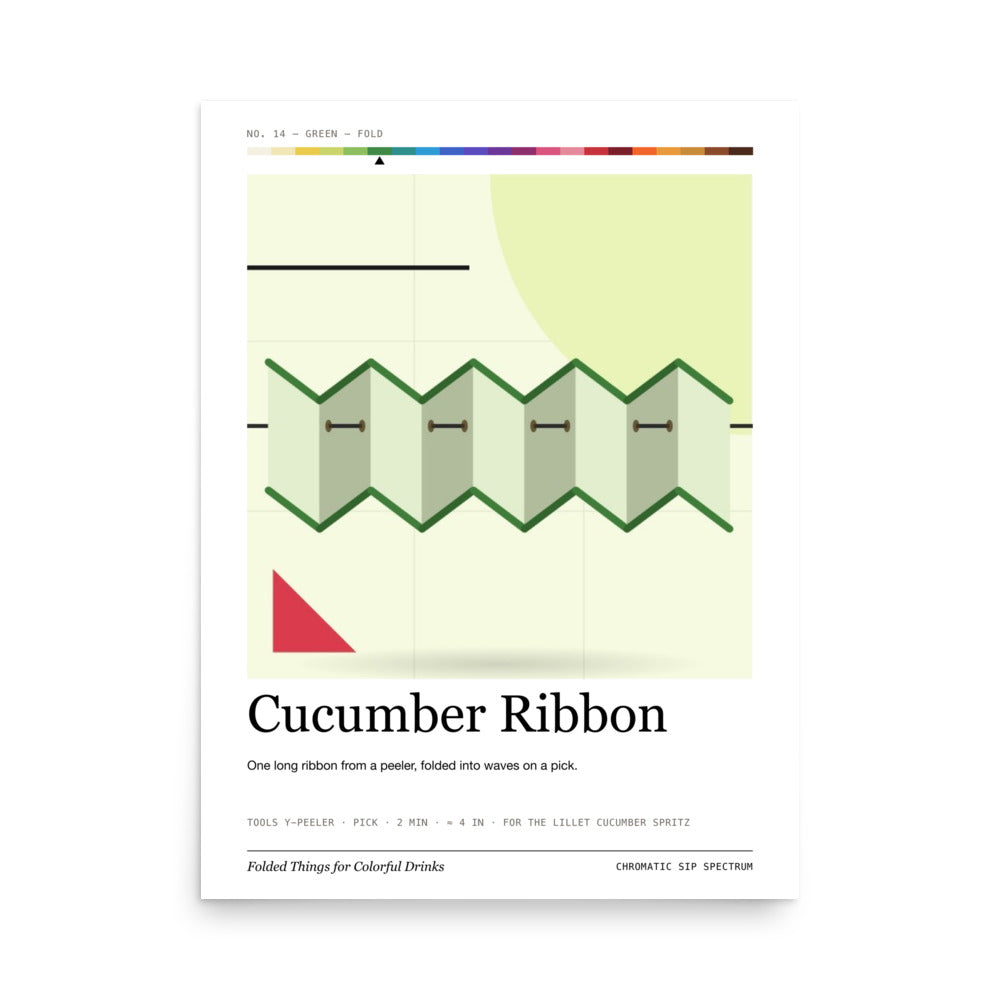 Printful mockup: Cucumber Ribbon · Large poster
