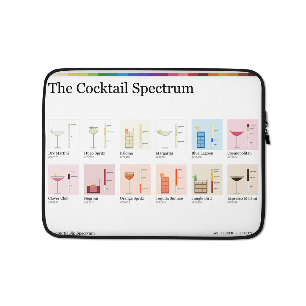 Printful mockup: The Cocktail Spectrum · Laptop sleeve