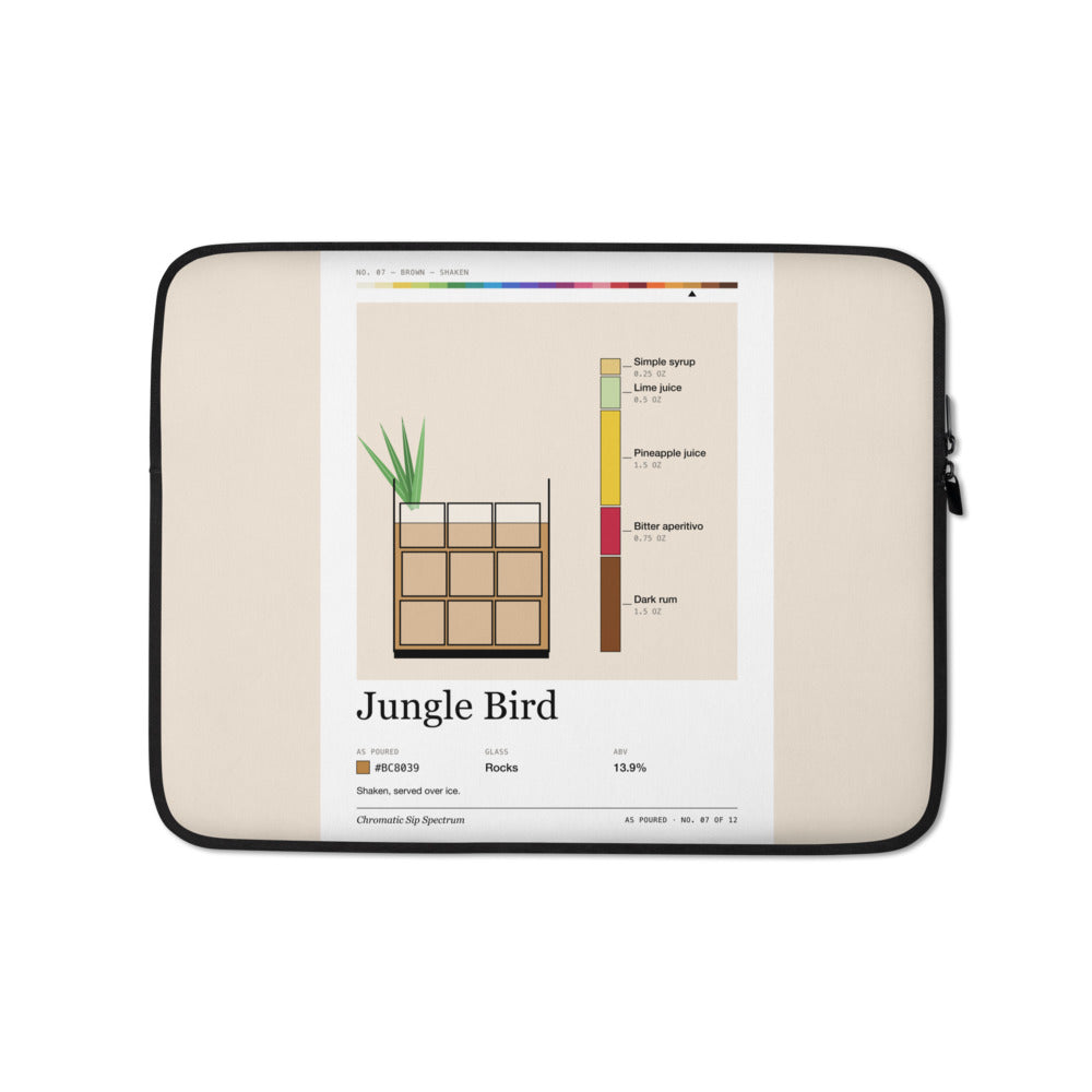 Printful mockup: Jungle Bird · Laptop sleeve