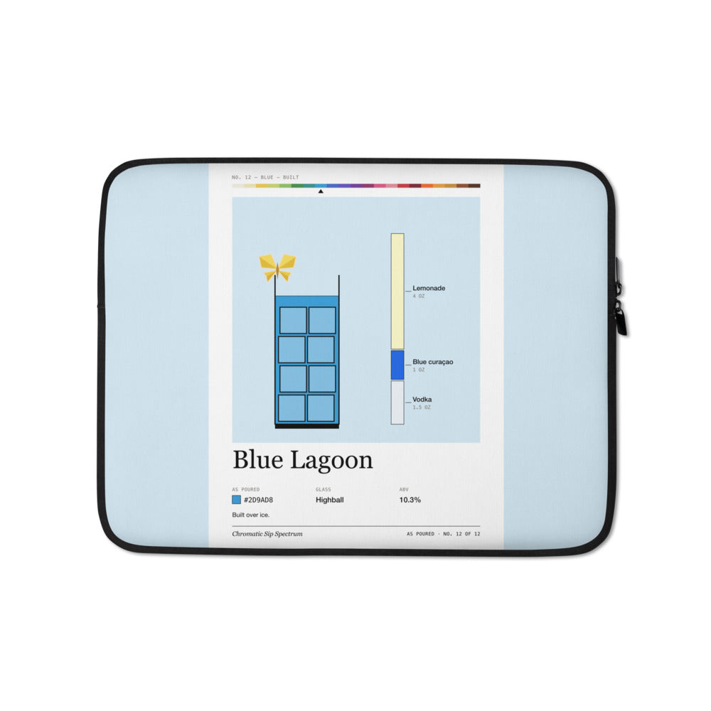 Printful mockup: Blue Lagoon · Laptop sleeve
