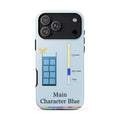 Printful mockup: Main Character Blue · Phone case