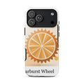 Printful mockup: Starburst Wheel · Phone case