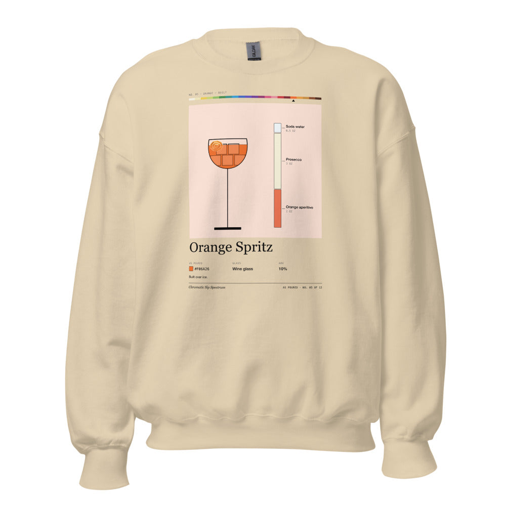 Printful mockup: Orange Spritz · Crewneck sweatshirt