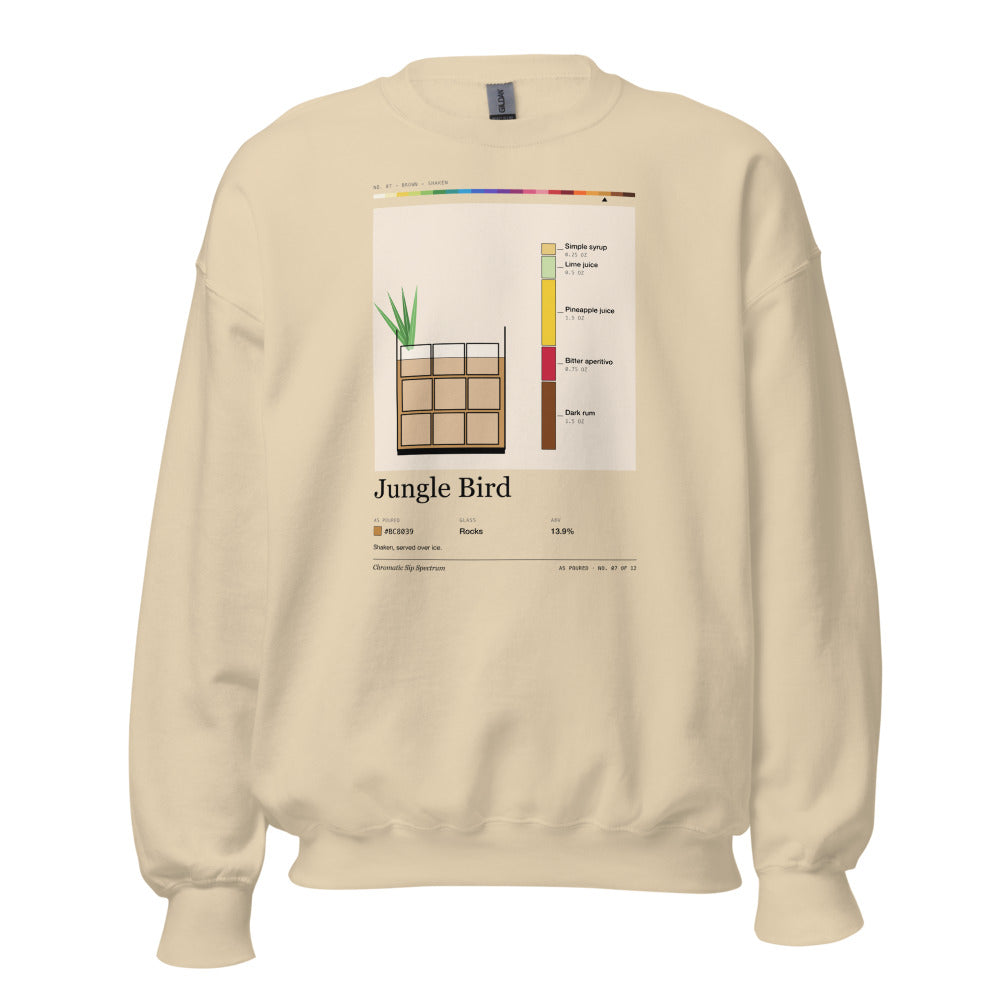 Printful mockup: Jungle Bird · Crewneck sweatshirt