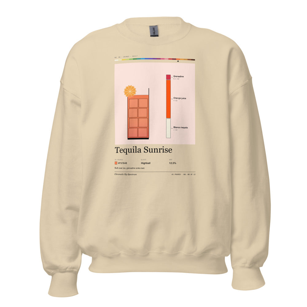 Printful mockup: Tequila Sunrise · Crewneck sweatshirt