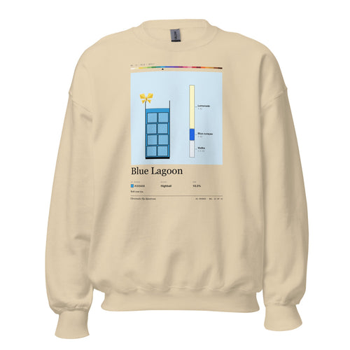 Printful mockup: Blue Lagoon · Crewneck sweatshirt
