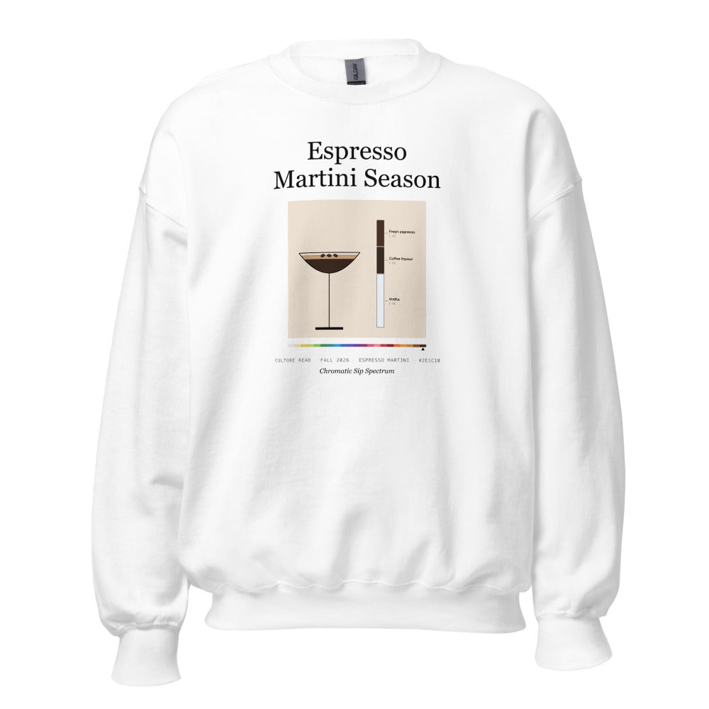 Printful mockup: Espresso Martini Season · Crewneck sweatshirt (4)
