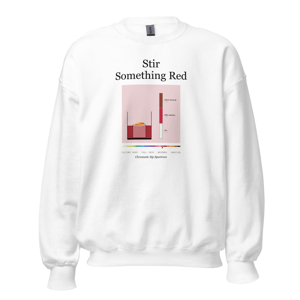 Printful mockup: Stir Something Red · Crewneck sweatshirt (4)