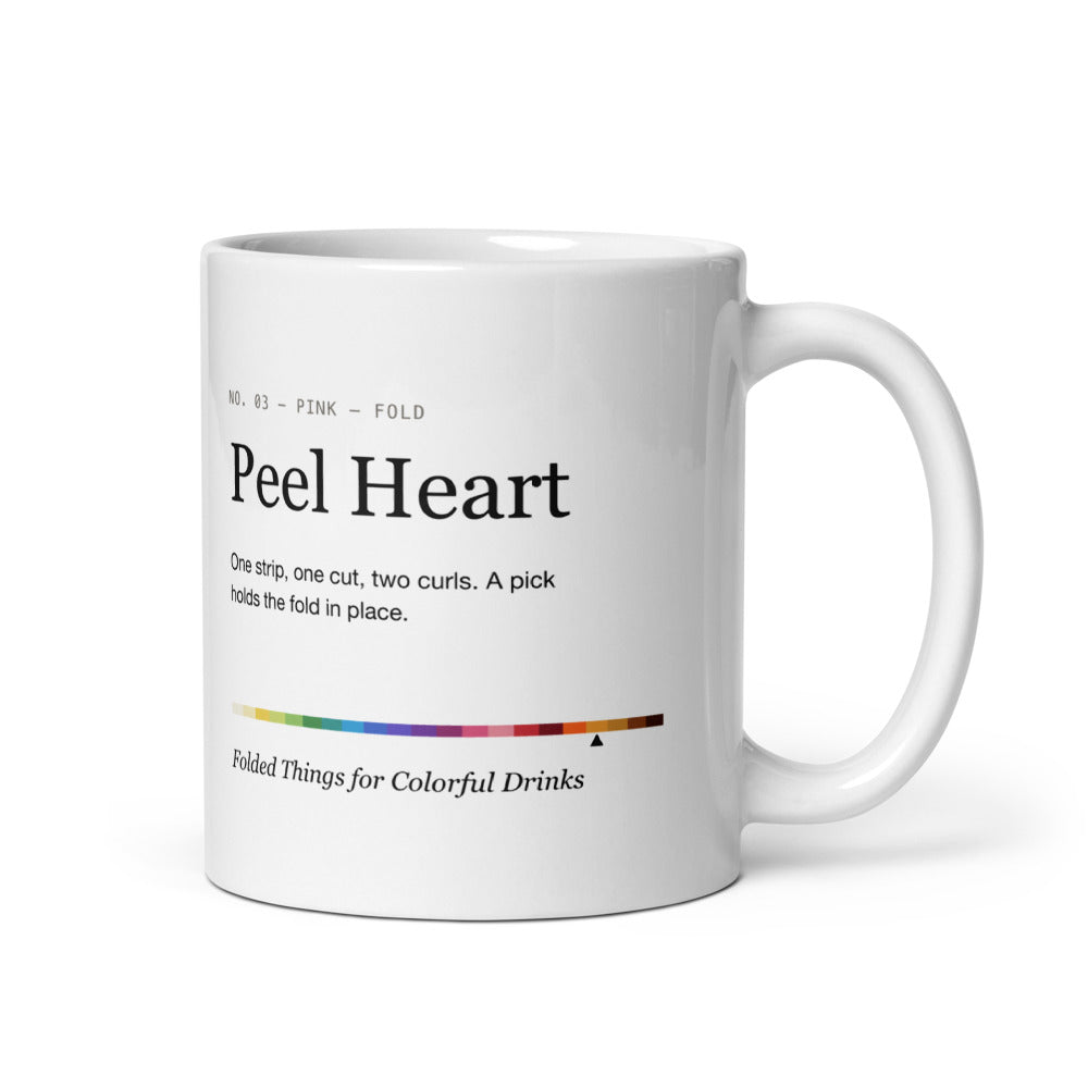 Printful mockup: Peel Heart · Mug